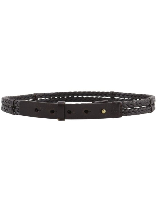 Gucci Mesh Leather Brown Belt main image 5